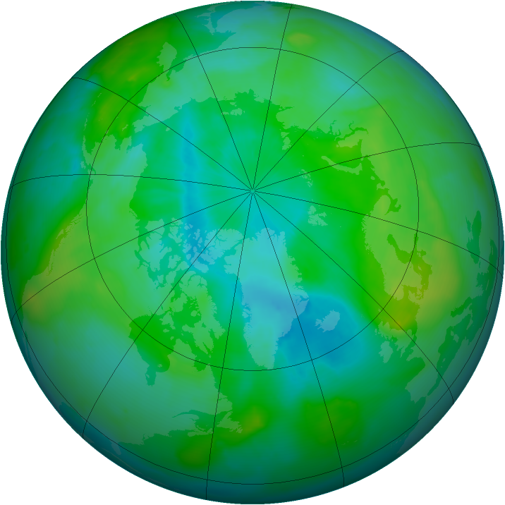 Arctic ozone map for 29 August 2010